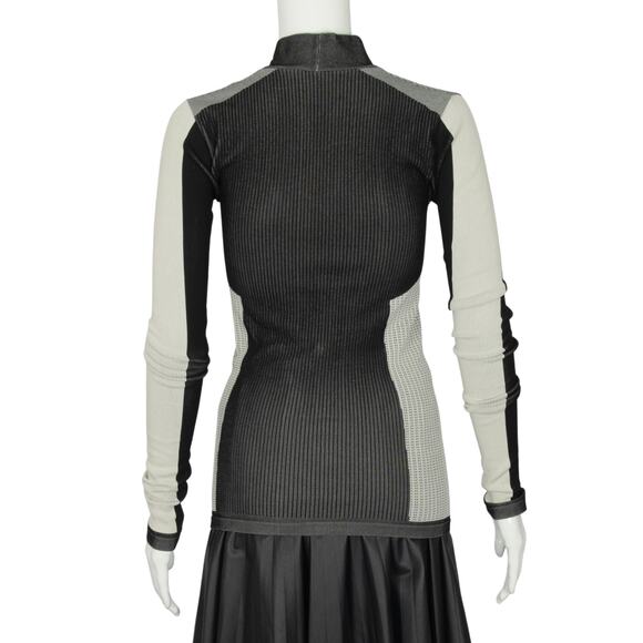 LOUIS VUITTON Black White Knit Long Sleeve Technical Compression Jersey Size L - Picture 2 of 2